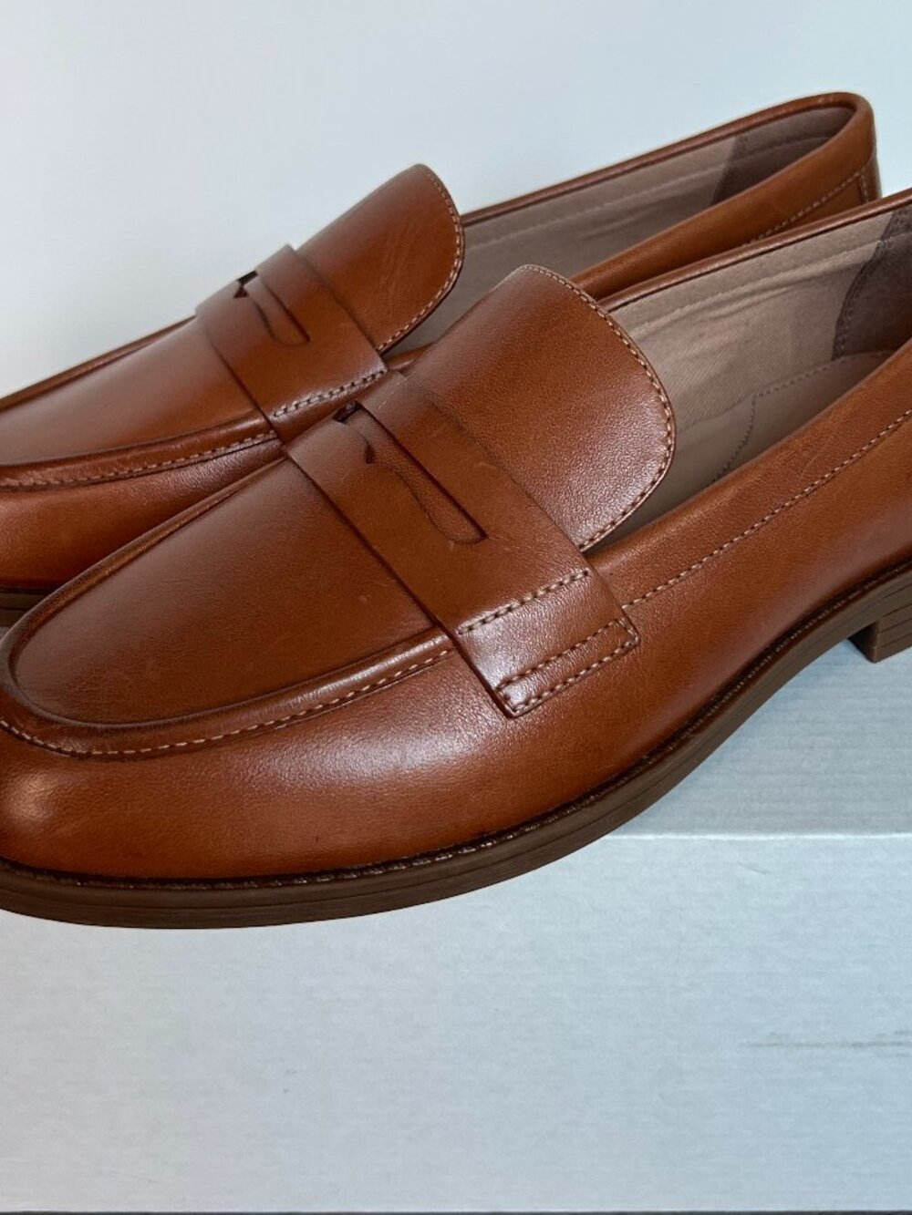 Cole Haan Women's Haverhill Leather Penny Loafer British Tan NWOB Size 5.5